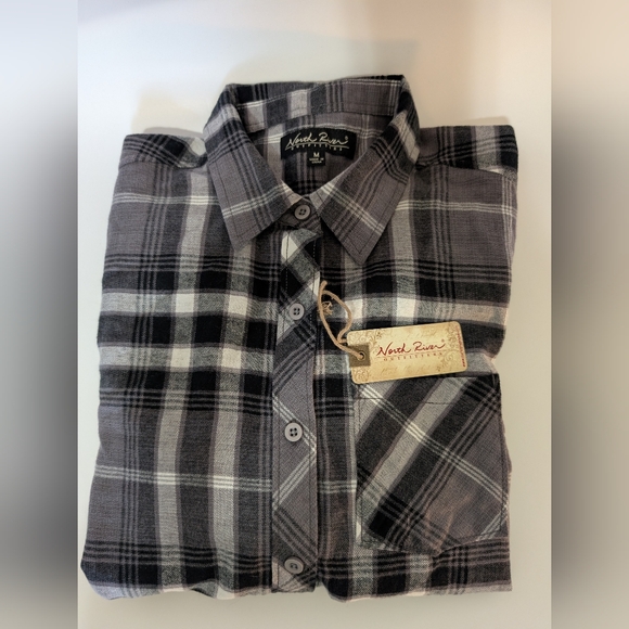 NORTY RIVER Women's Plaid Print Long Sleeve Button Down Flannel Shirt - Picture 4 of 7